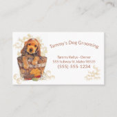 犬を気泡に入れた犬のグルーミング 名刺 (正面)