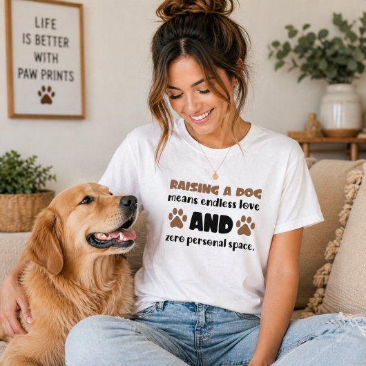 犬を育てる 無限の愛 個人スペースゼロ Tシャツ