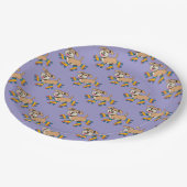 犬を見てロつるーラースケートをする犬 ペーパープレート (アングル)