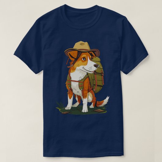 犬を連れたハイキング Tシャツ (デザイン正面)