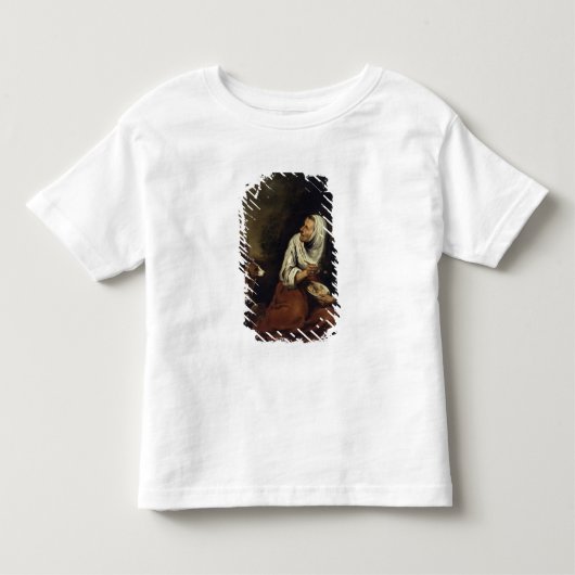 犬を連れた老婆 トドラーTシャツ (正面)