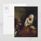 犬を連れた老婆 ポストカード (正面/裏面)