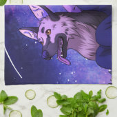 犬を連れてうがいする キッチンタオル (折り畳み)