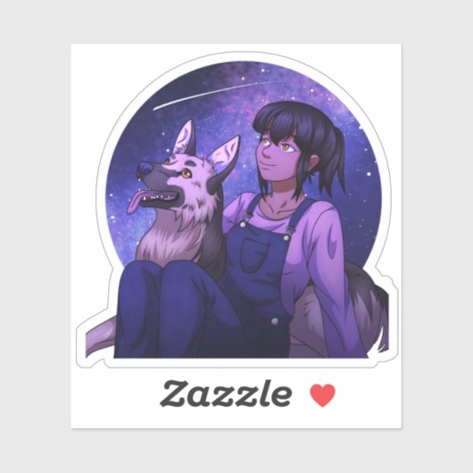 犬を連れてうがいする シール (シート)