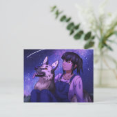 犬を連れてうがいする ポストカード (スタンド正面)