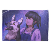 犬を連れてうがいする 枕カバー (裏面)