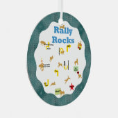 犬を集める メタルオーナメント (正面右)