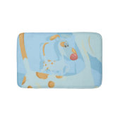 犬を青い背景で見つけて散歩する バスマット (正面)