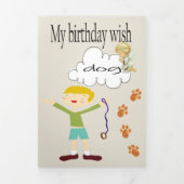 犬を願うハッピーバースデー 三つ折りカード (カバー)