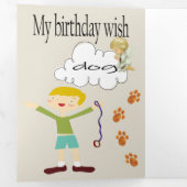 犬を願うハッピーバースデー 三つ折りカード (内部最初)