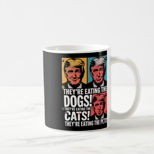犬を食べているぞ トランプ対カマラ 2025年選挙 コーヒーマグカップ (右)