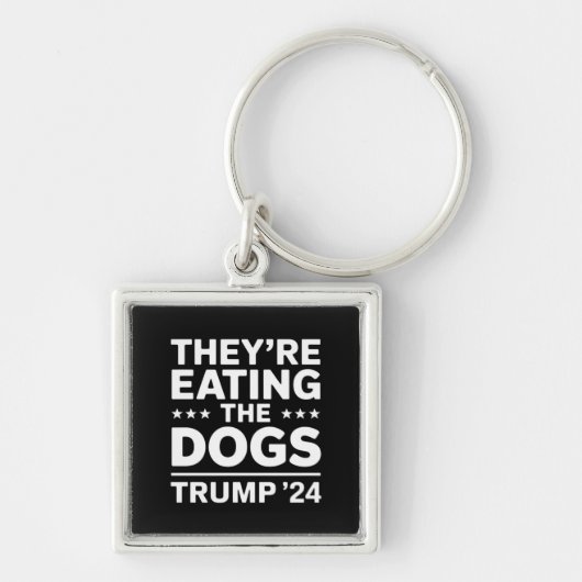 犬を食べているのよ 面白い議論 トランプ 引用 キーホルダー (正面)