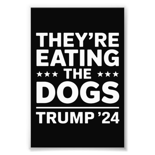 犬を食べているの？面白い議論 トランプ 引用 フォトプリント            (正面)
