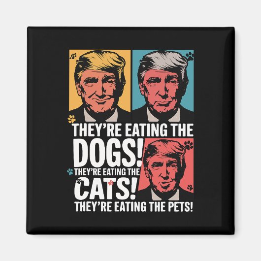 犬を食べている トランプ対カマラ 2025年選挙 マグネット (正面)