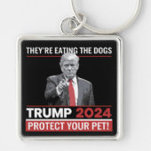 犬を食べている トランプ 2024年討論会 キーホルダー (正面)