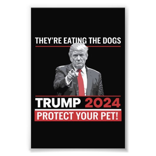 犬を食べている トランプ 2024 討論会 フォトプリント            (正面)