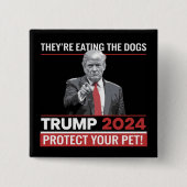 犬を食べている トランプ 2024 討論会 缶バッジ (正面)