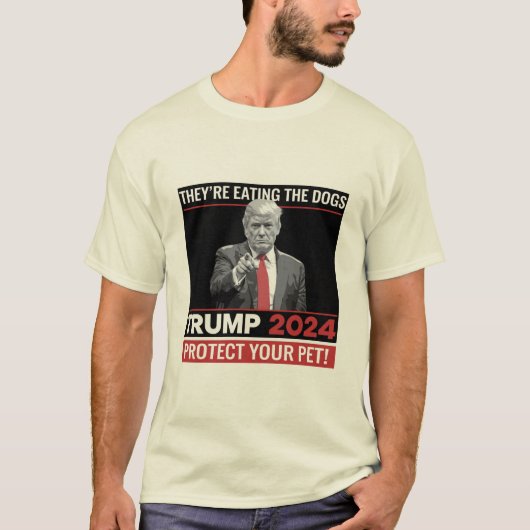 犬を食べている トランプ 2024 討論会 Tシャツ (正面)