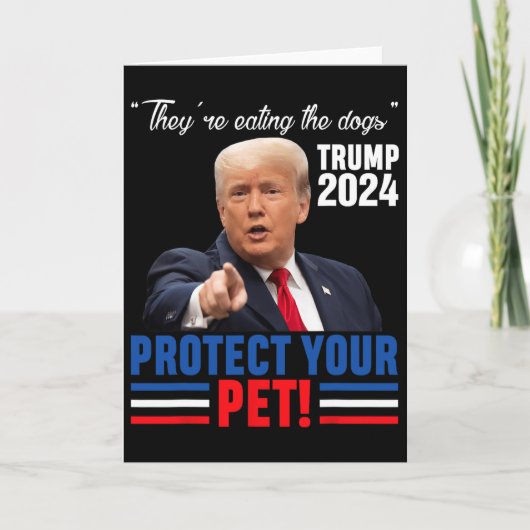 犬を食べている トランプ 2025 保護 Debyte カード (正面)