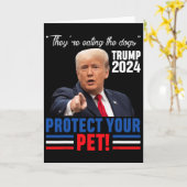 犬を食べている トランプ 2025 保護 Debyte カード (黄色い花)