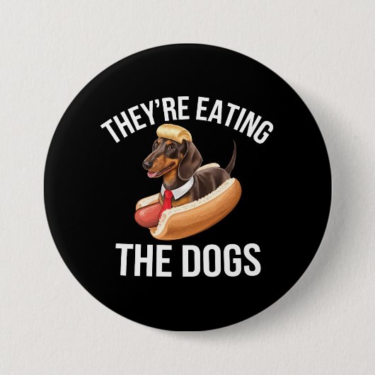 犬を食べている ドナルド・トランプ討論会 2024 缶バッジ (正面)
