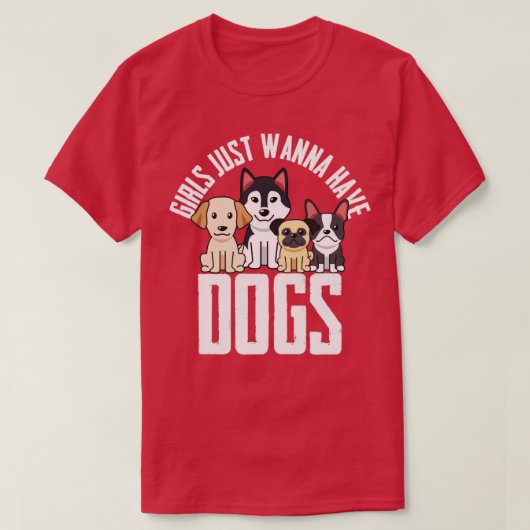 犬を飼いたいだけの犬少女 Tシャツ (デザイン正面)