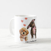 犬を飼えば命が助かる コーヒーマグカップ (正面左)
