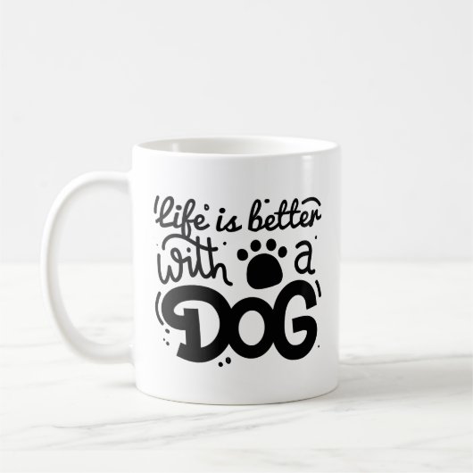 犬を飼えば命が助かる コーヒーマグカップ (左)