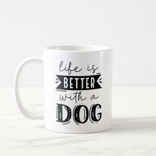 犬を飼えば命が助かる コーヒーマグカップ (左)