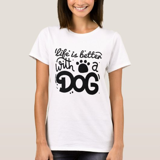 犬を飼えば命が助かる Tシャツ (正面)
