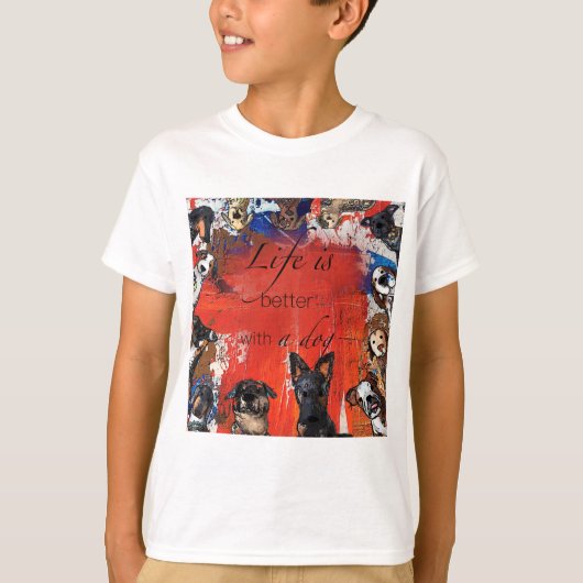 犬を飼えば命が助かる Tシャツ (正面)