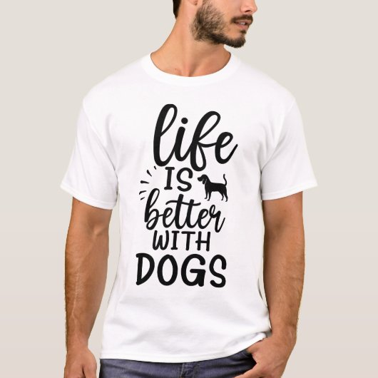 犬を飼えば生きがいが好い Tシャツ (正面)