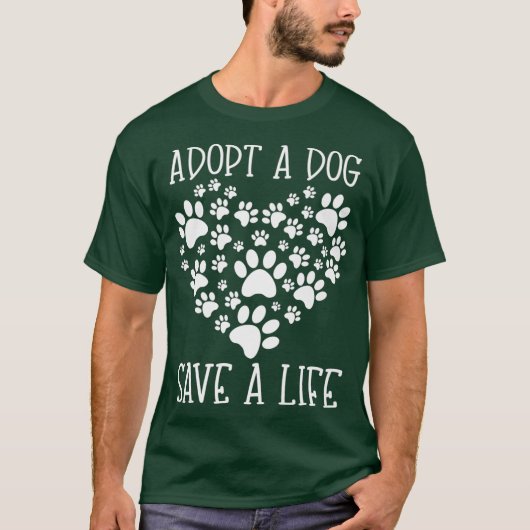 犬を飼おう 命を救おう 動物レスキュー 動物救助 Tシャツ (正面)