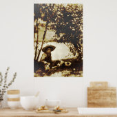 犬を飼ったヴィンテージの少年 ポスター (キッチン)