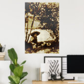 犬を飼ったヴィンテージの少年 ポスター (ホームオフィス)