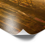 犬を飼った女性の歩くが秋の朝の写真 フォトプリント            (角)