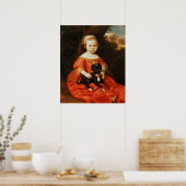 犬を飼った少女のポートレート ポスター (キッチン)