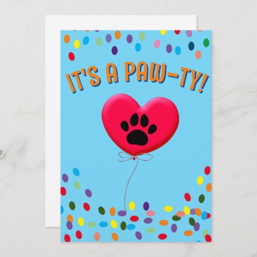 犬を飼っているパーティの招待状だ 招待状 (正面/裏面)