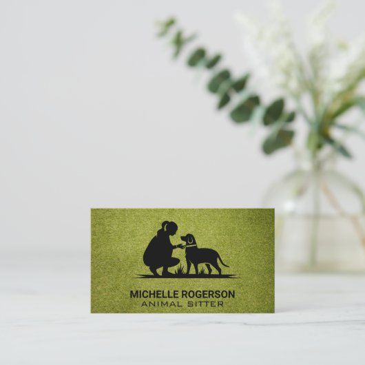 犬を飼っている人 |動物サービス 名刺 (スタンド正面)