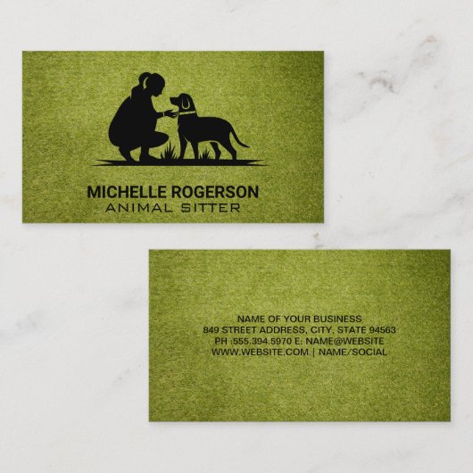 犬を飼っている人 |動物サービス 名刺 (正面/裏面)