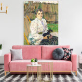 犬を飼っている女性 キャンバスプリント (インサイチュ (リビング))