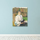 犬を飼っている女性 キャンバスプリント (インサイチュ (ウッドフロア))