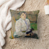 犬を飼っている女性 クッション (ブランケット)