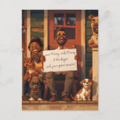 犬を飼っている妻と夫 ポストカード (正面)
