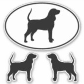 犬を飼育シルエットのビニールステッカーセット シール (正面)