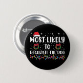 犬を飾り付ける可能性大！クリスマスのマッチングデザイン 缶バッジ (正面&裏面)