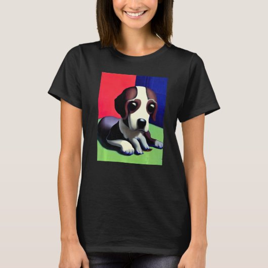 犬アートの可愛い犬の子犬ファンスタイルプレミアム_3 Tシャツ (正面)