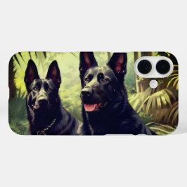 犬アート類 iPhone 16 PLUSケース