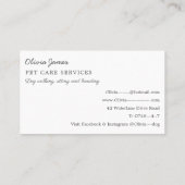 犬イラストドッグウォーカーシッター名刺 名刺 (裏面)