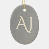 犬エレガントのシルエット金ゴールドとシルバー セラミックオーナメント (裏面)